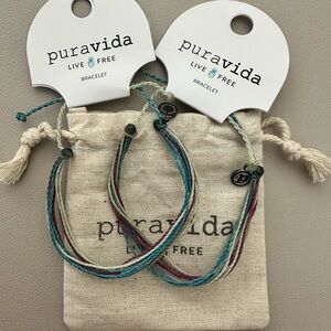 Pura Vida Original Good Vibes Blue Pink Mint Bracelets OS NWT